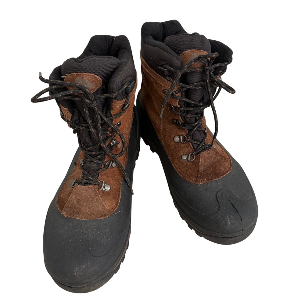 Ozark Trail Mens Brown Leather Rubber Winter Snow Boots MNOT4390502 Size 11